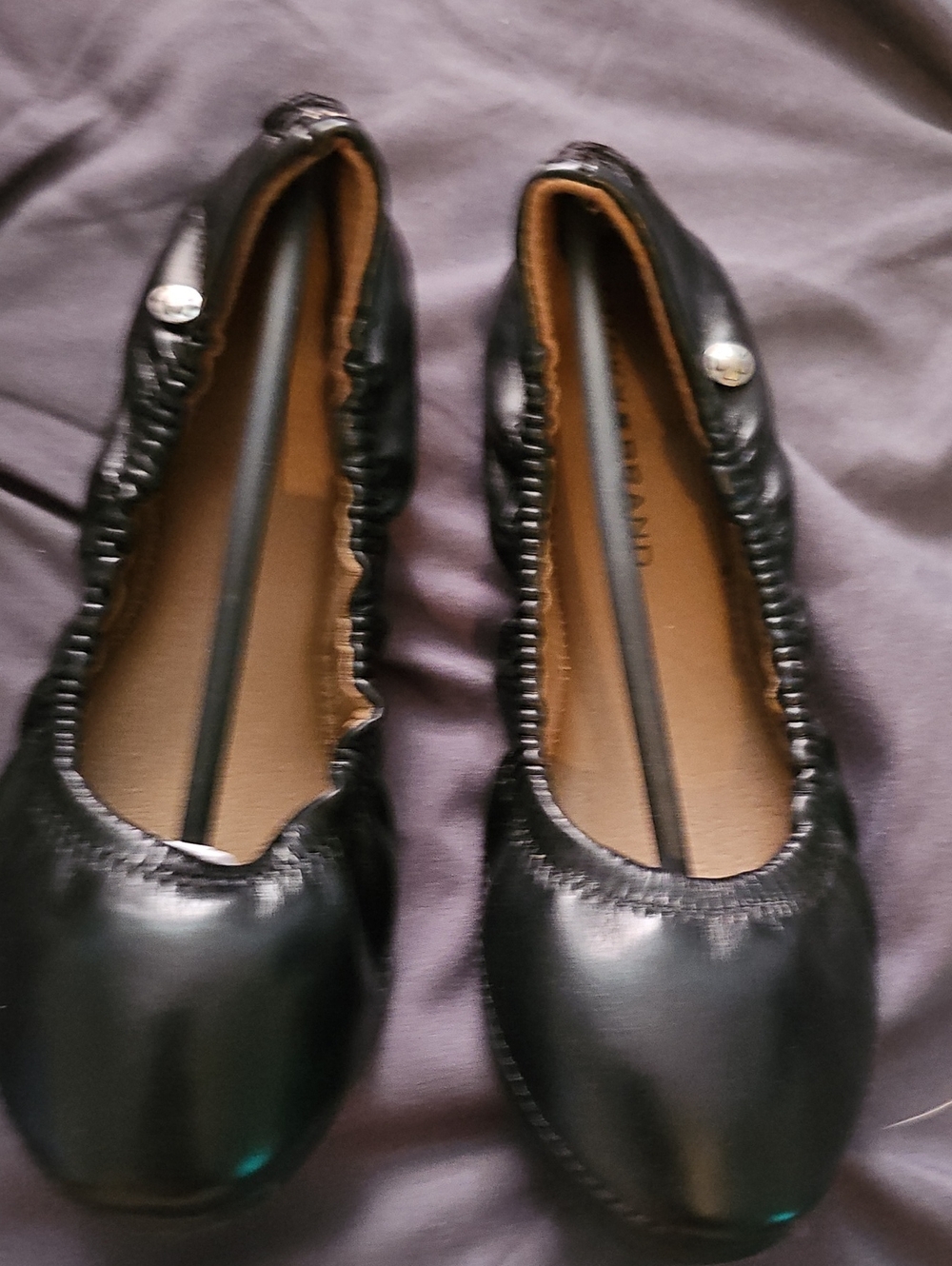 Kid's Lucky Brand Black Leather Ballet Flats